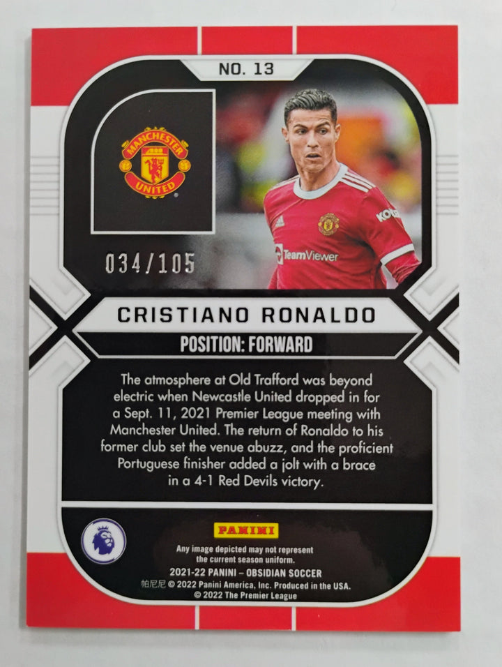 2021-22 Panini Obsidian Soccer Cristiano Ronaldo #13