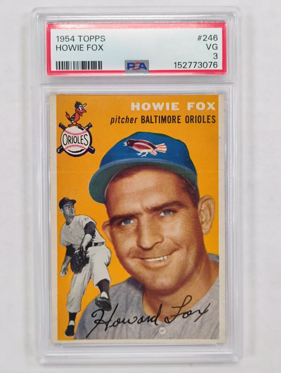 1954 Topps Baseball Howie Fox #246 PSA 3 VG