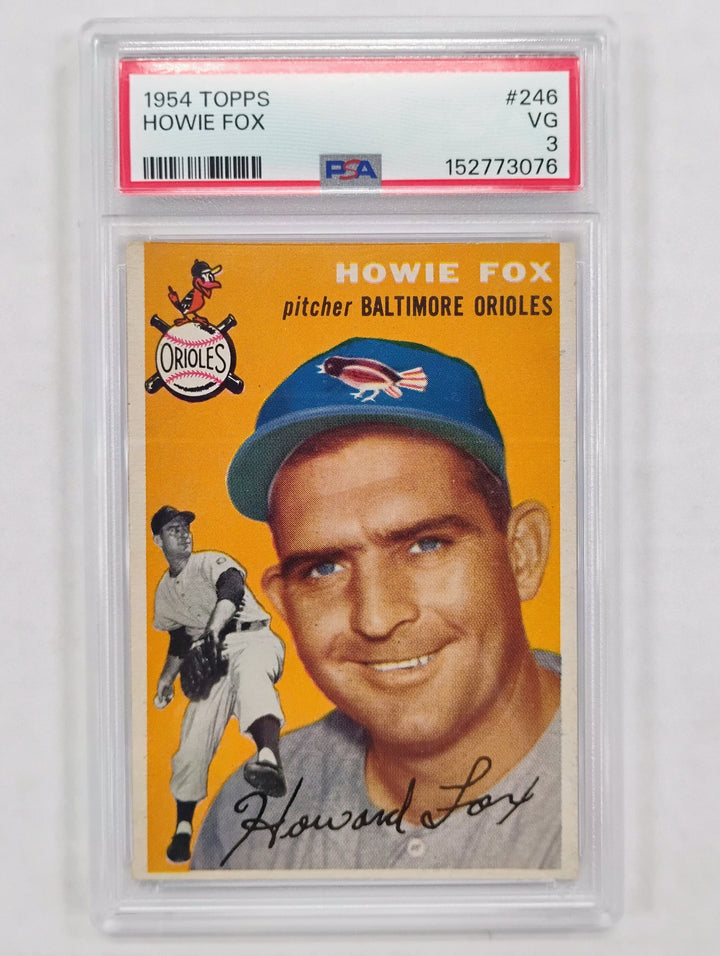 1954 Topps Baseball Howie Fox #246 PSA 3 VG