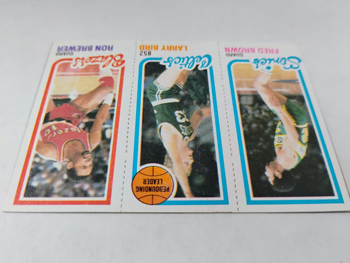 1980-81 Topps Basketball Fred Brown/Larry Bird/Ron Brewer RC Rebouding Leaders