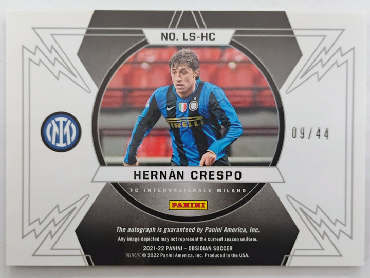 2021-22 Panini Obsidian Soccer Hernan Crespo #LS-HC Lightning Strikes 09/44