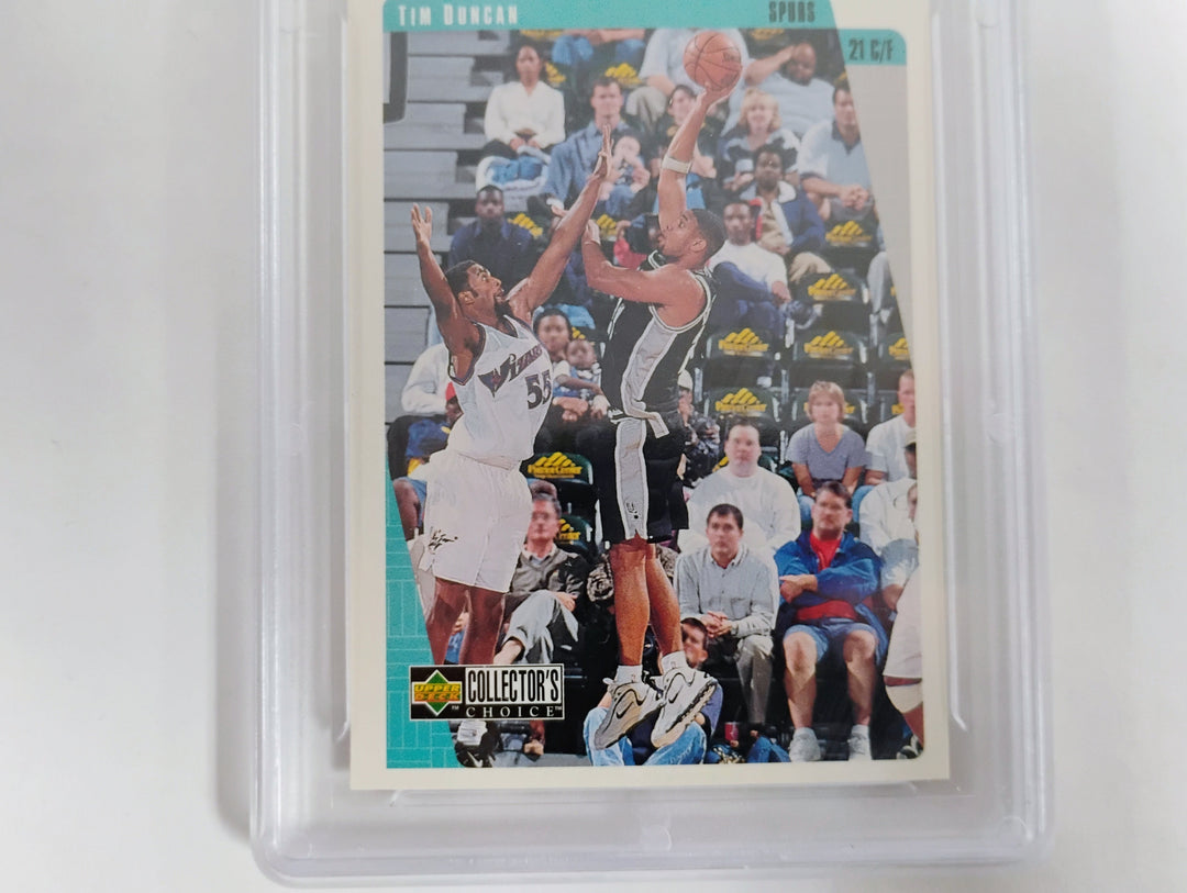 1997 Collector's Choice Basketball Tim Duncan RC #323 GMA 8.5 NM-MT