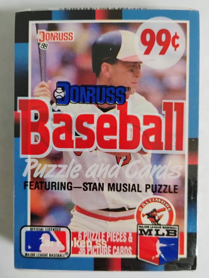 1988 Donruss Baseball Cello Pack W/ Cal Ripken Jr. Showing On Top