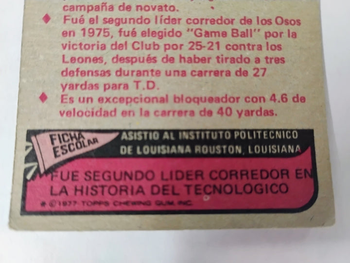 1977 Topps Mexican Football Roland Harper #39