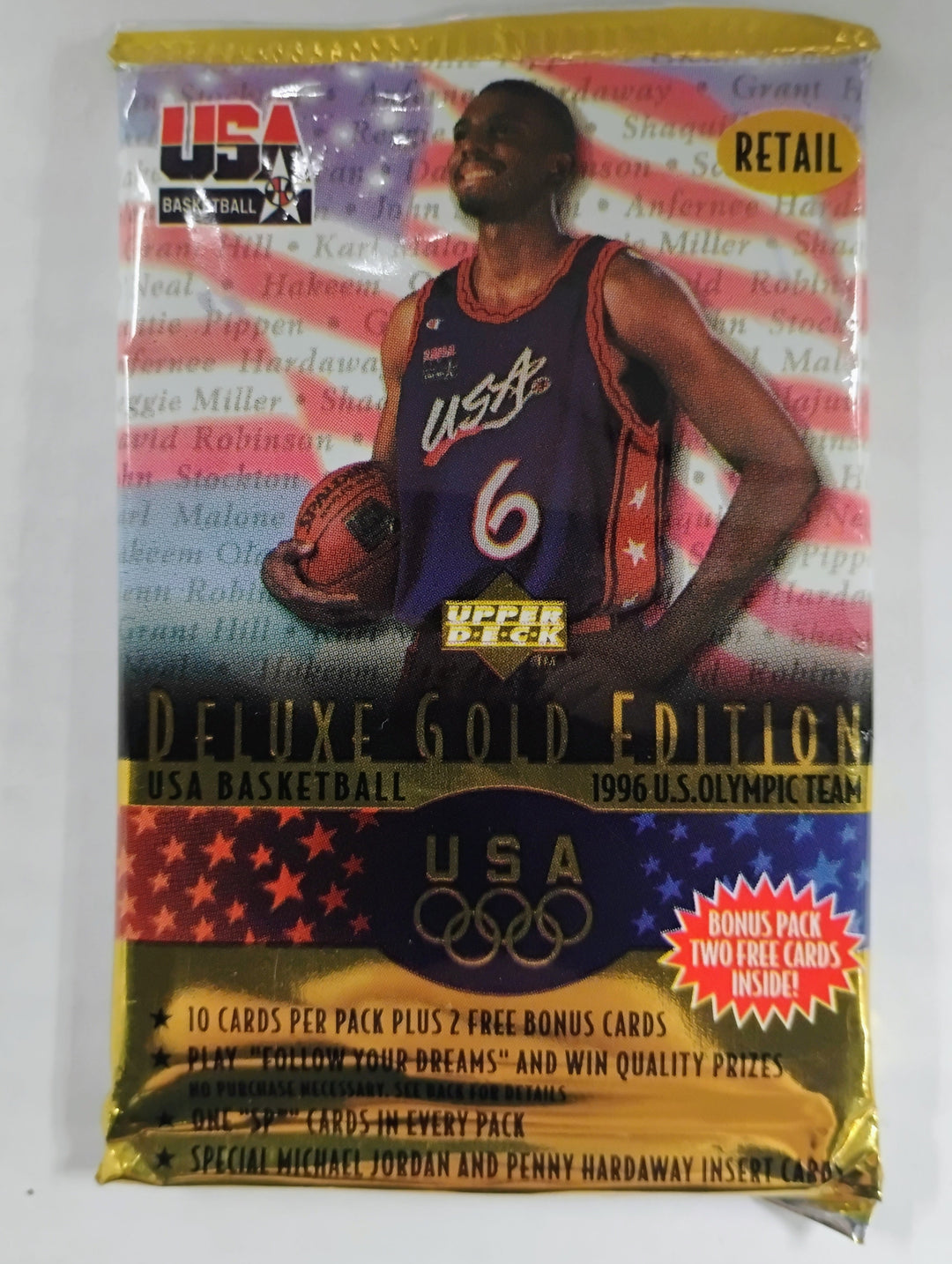 1996 Upper Deck Deluxe Gold Edition USA Basketball Sealed Pack