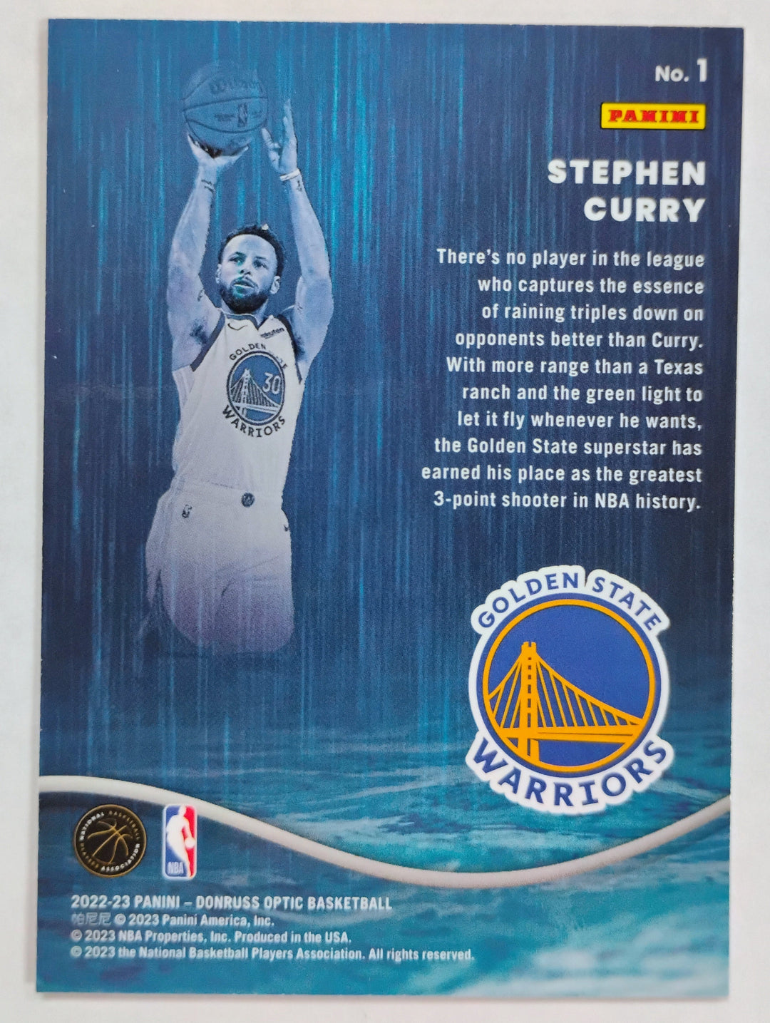 2022-23 Panini Donruss Optic Basketball Stephen Curry #1 Raining 3s