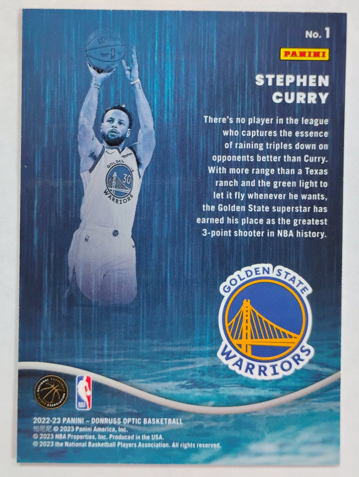 2022-23 Panini Donruss Optic Basketball Stephen Curry #1 Raining 3s