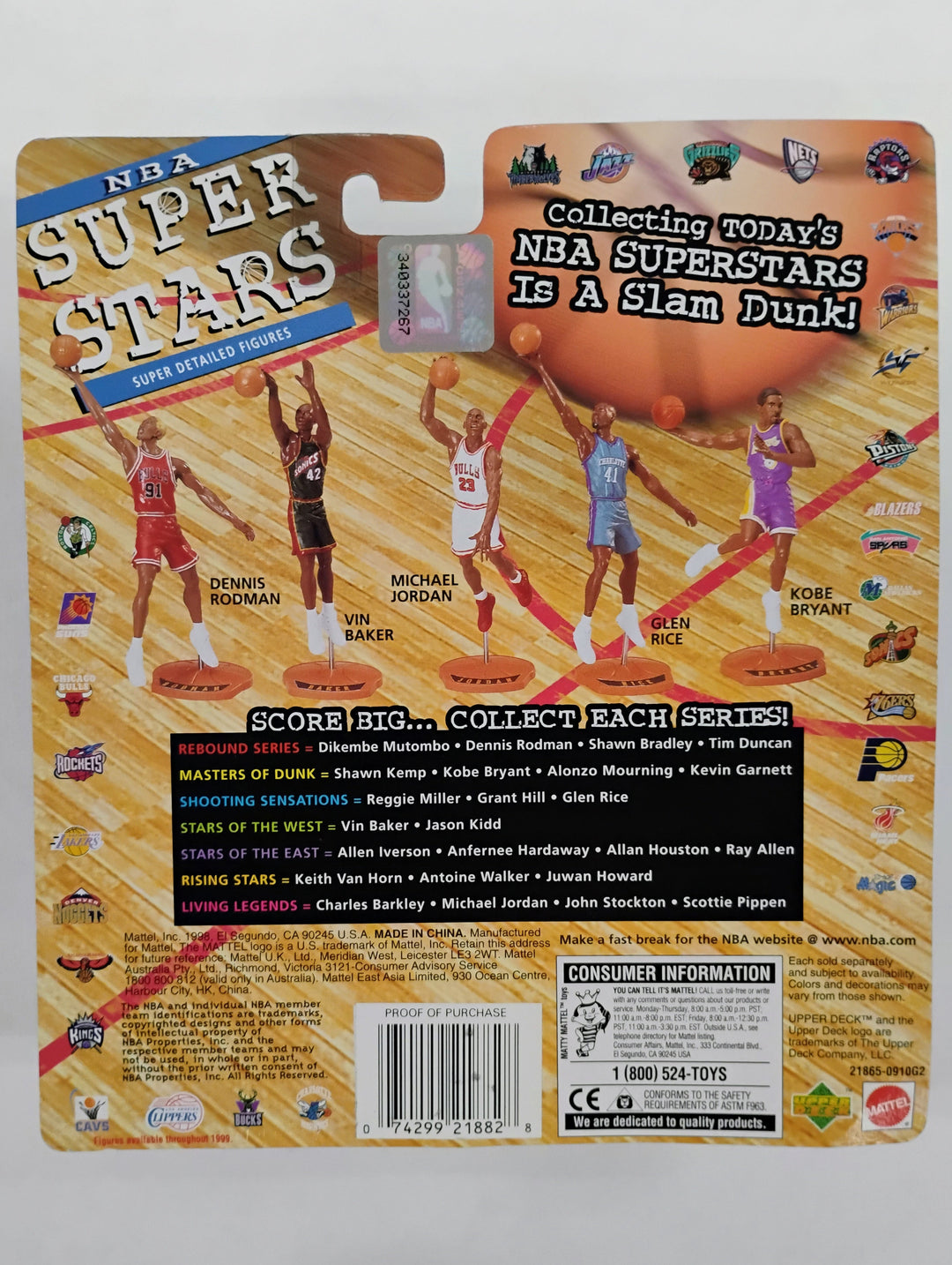 1998 Mattel NBA Super Stars Basketball Michael Jordan 2 of 4 White Jersey