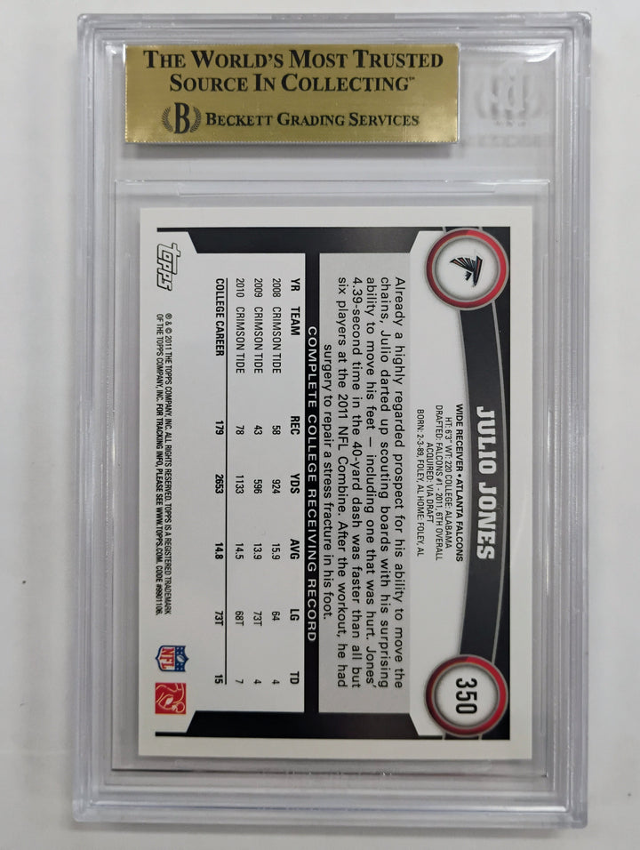 2011 Topps Football Julio Jones #350C Ball Over Head BGS 9.5