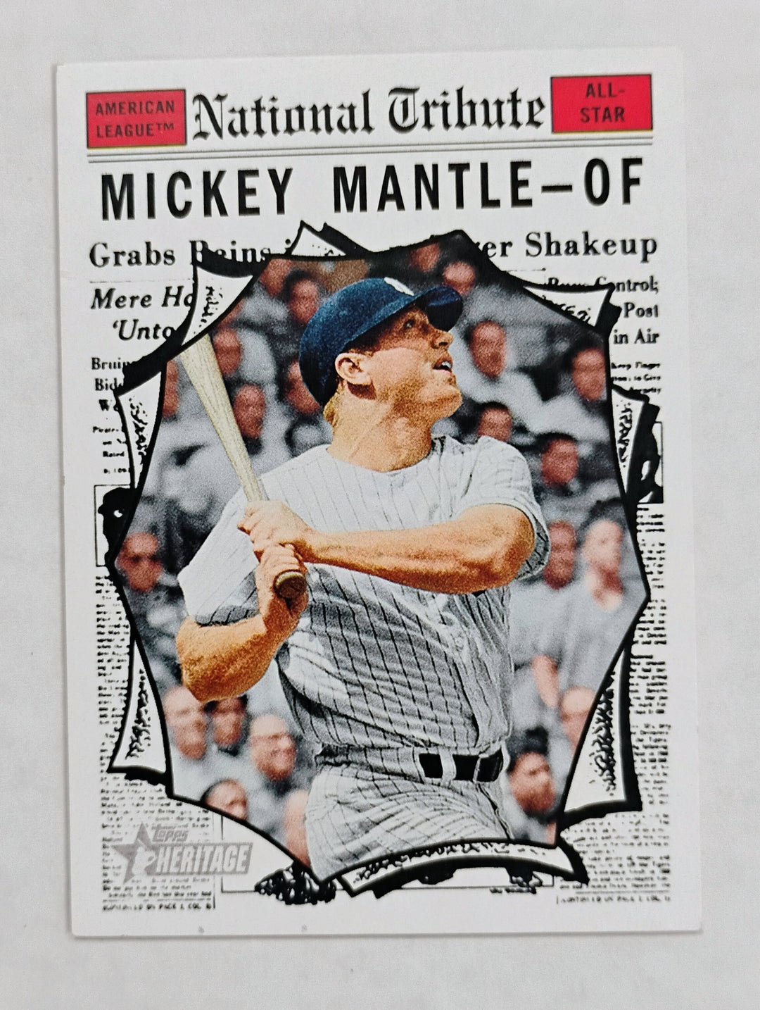 2011 Topps Heritage Baseball Mickey Mantle #591 National Tribune Mickey Mantle