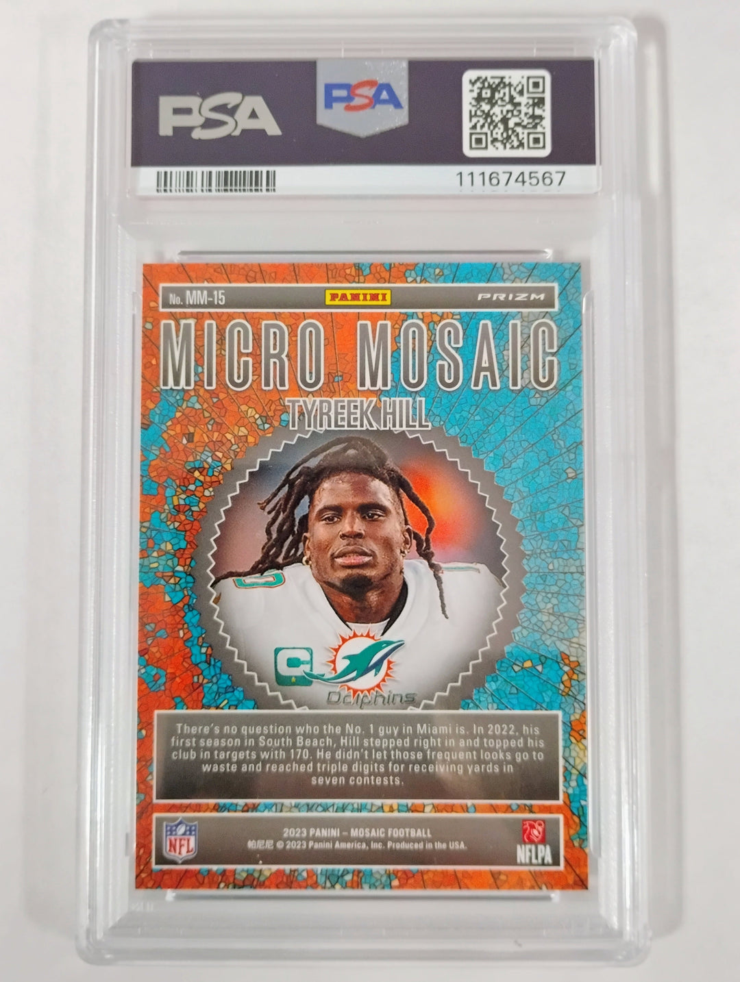 2023 Mosaic Football Tyreek Hill Micro Mosaic #MM15 PSA GEM MT 10