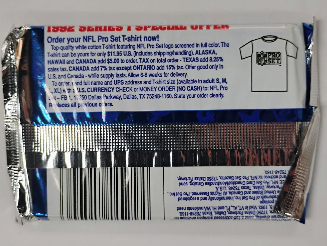1992 Pro Set Series I Football Sealed Pack