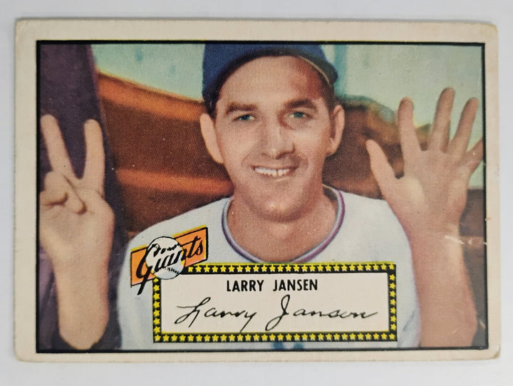 1952 Topps Baseball Larry Jansen #5 Black Back
