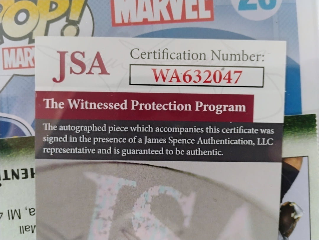 Funko Pop! #20 X-Men  Deadpool - Roman Wilson  #14 Inscribed "Go Blue" JAS Certified