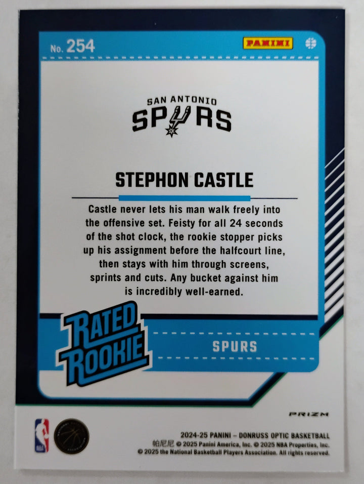 2024-25 Panini Donruss Optic Basketball Stephon Castle RC #254 Silver Prizm