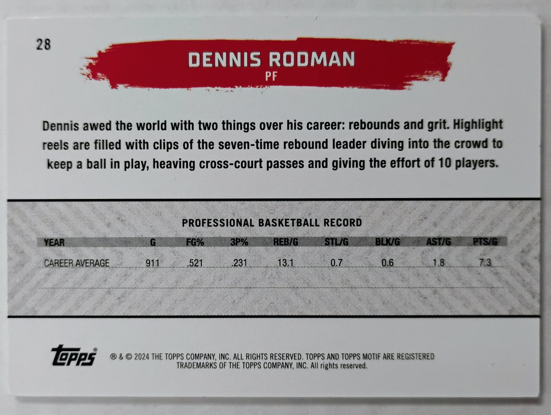 2024 Topps Motif Basketball Dennis Rodman #28 Gallery Certification 13/49