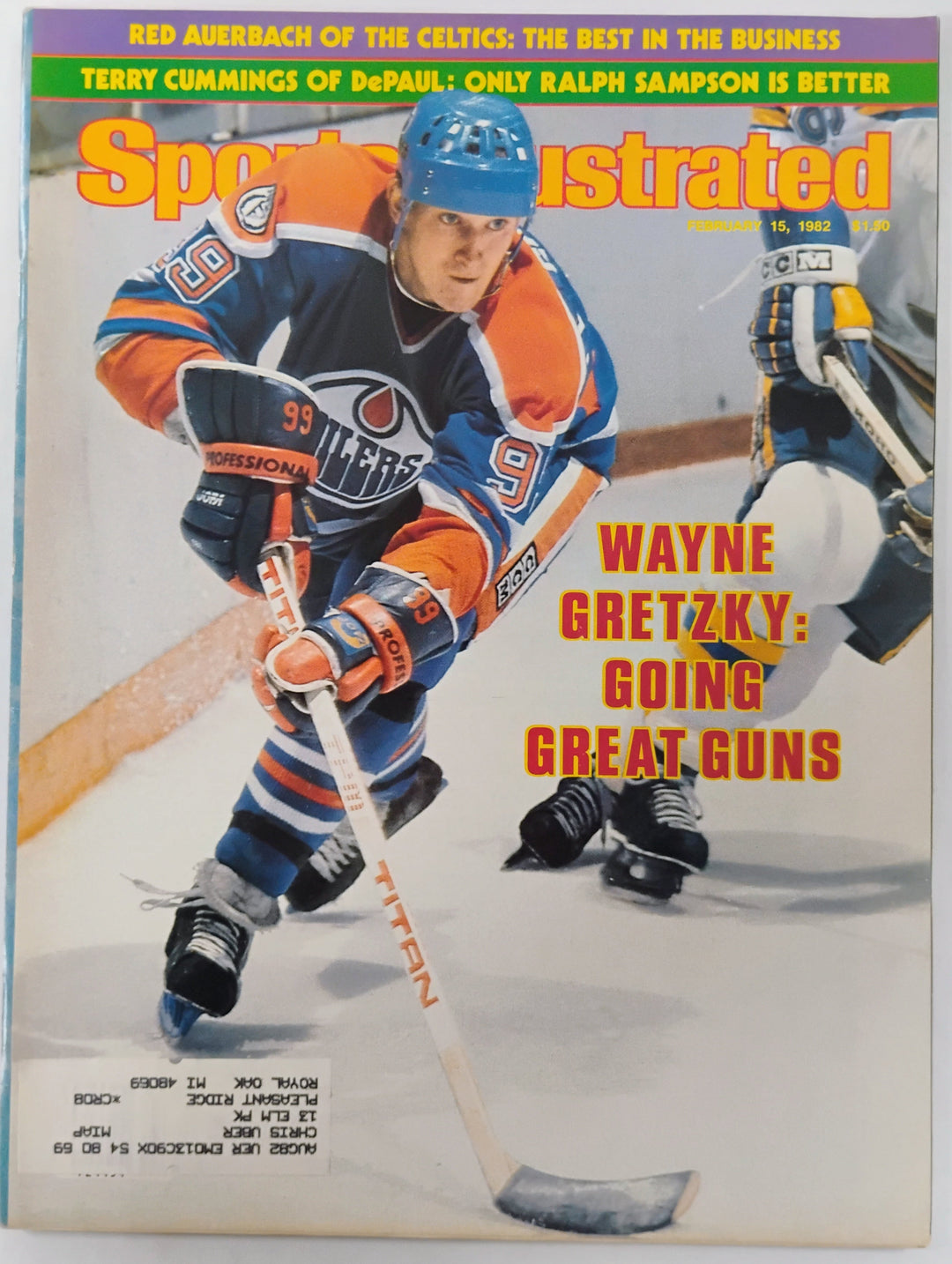 Sports Illustrated  February 15, 1982 Wayne Gretzky: Going Great Wayne VG-EX