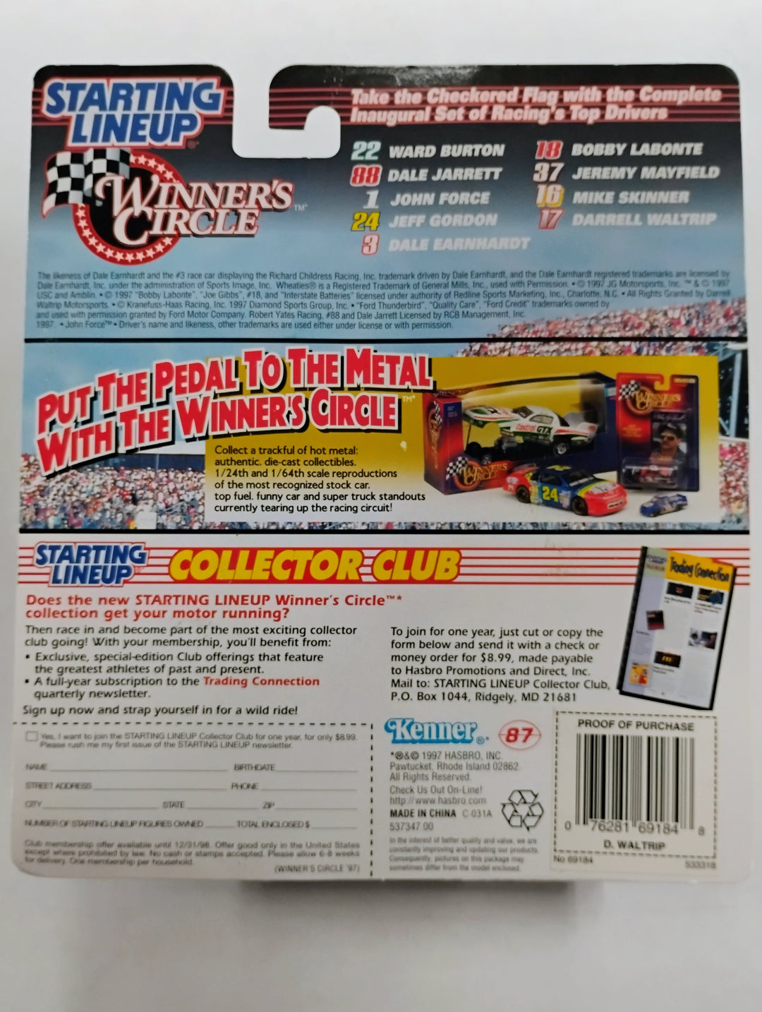1997 Kenner Starting Lineup Winner's Circle Racing Darrell Waltrip Sealed