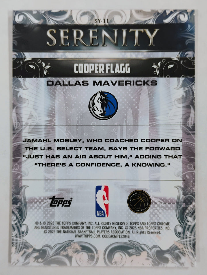 2025-26 Topps Chrome Basketball Cooper Flagg #SY-11 Serenity