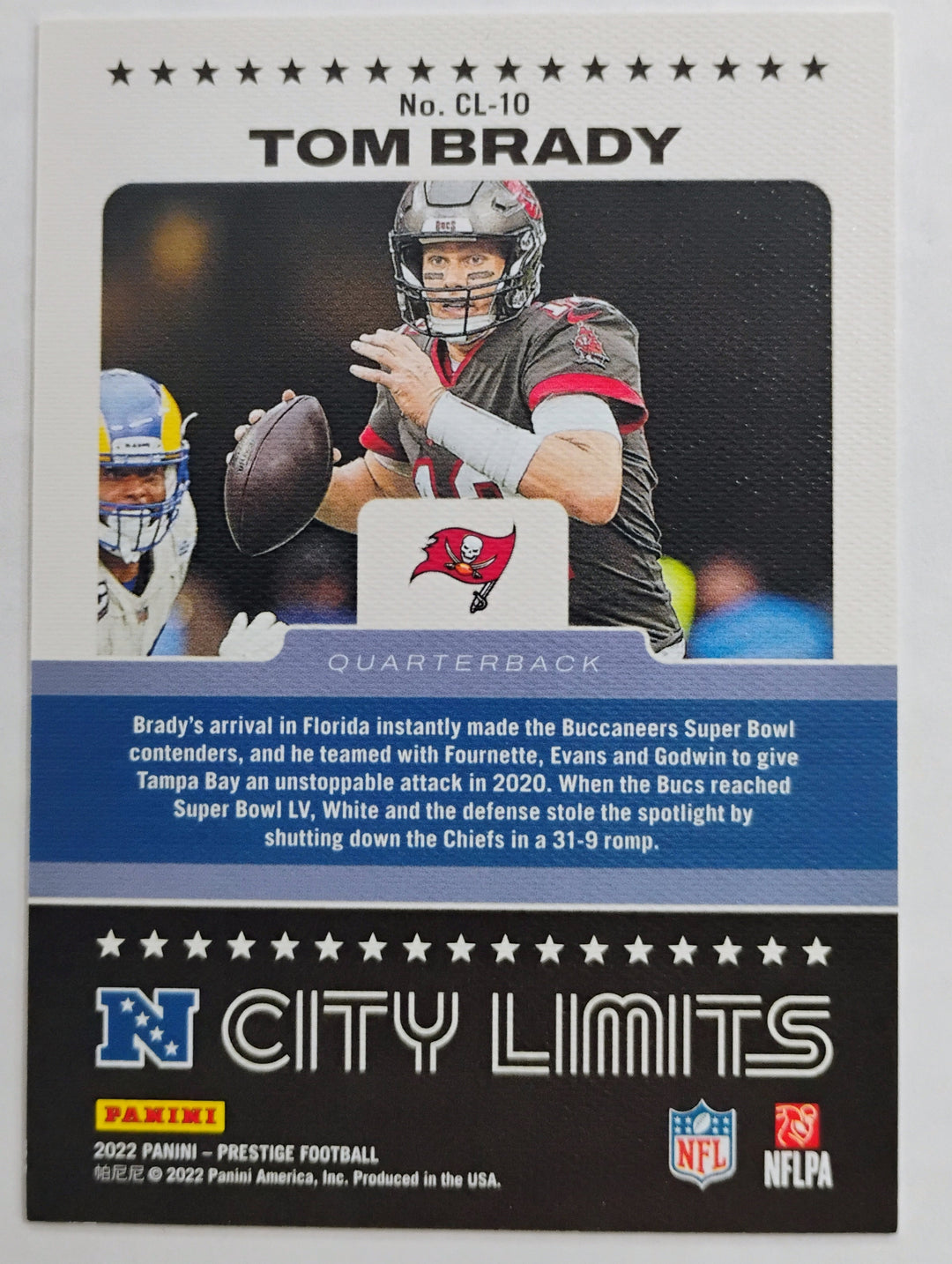 2022 Panini Prestige Football Tom Brady #CL-10 City Limits