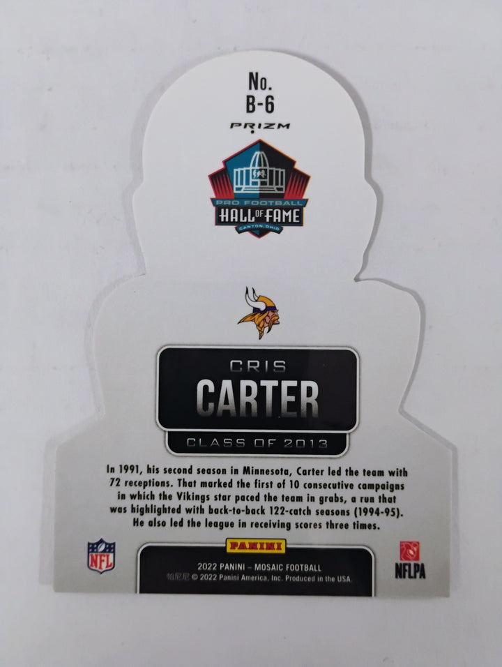 2022 Mosaic Football Cris Carter Busted Prizm SSP B-6