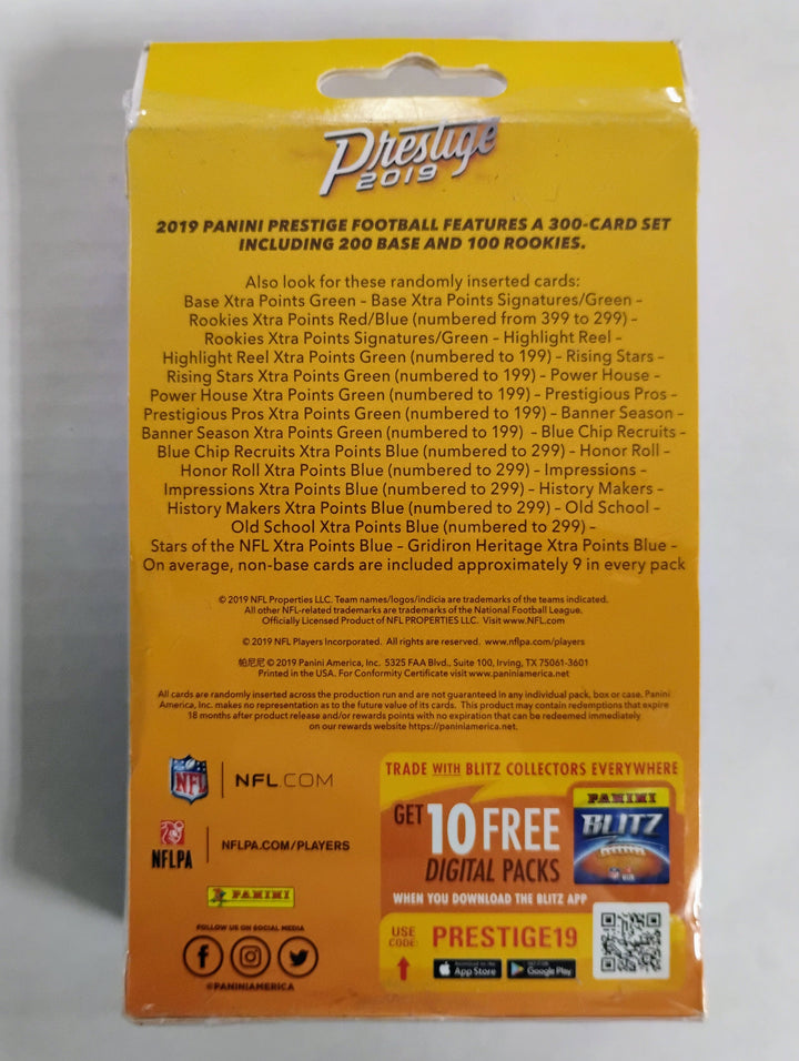 2019 Panini Prestige Football Hanger Box Rookie Xtra Points Signatures GREEN Exclusive