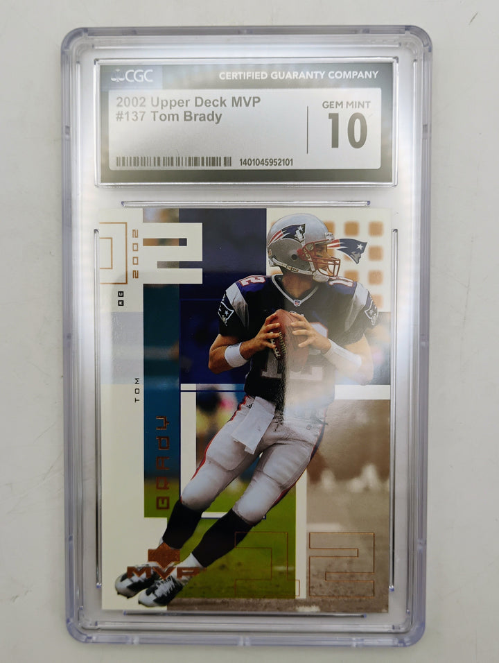 2002 Upper Deck MVP Tom Brady #137 CGC 10