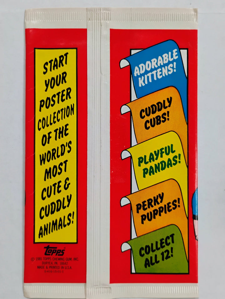 1981 Topps Cute 'n Cuddly Animal Posters Pack