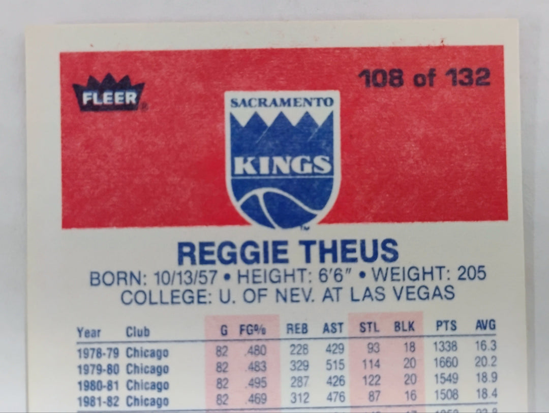 1986-87 Fleer Basketball Reggie Theus #108 NM-Mint