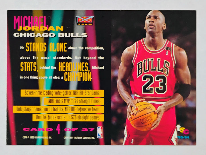 1993-94 Stadium Club Basketball Michael Jordan #4 Beam Team