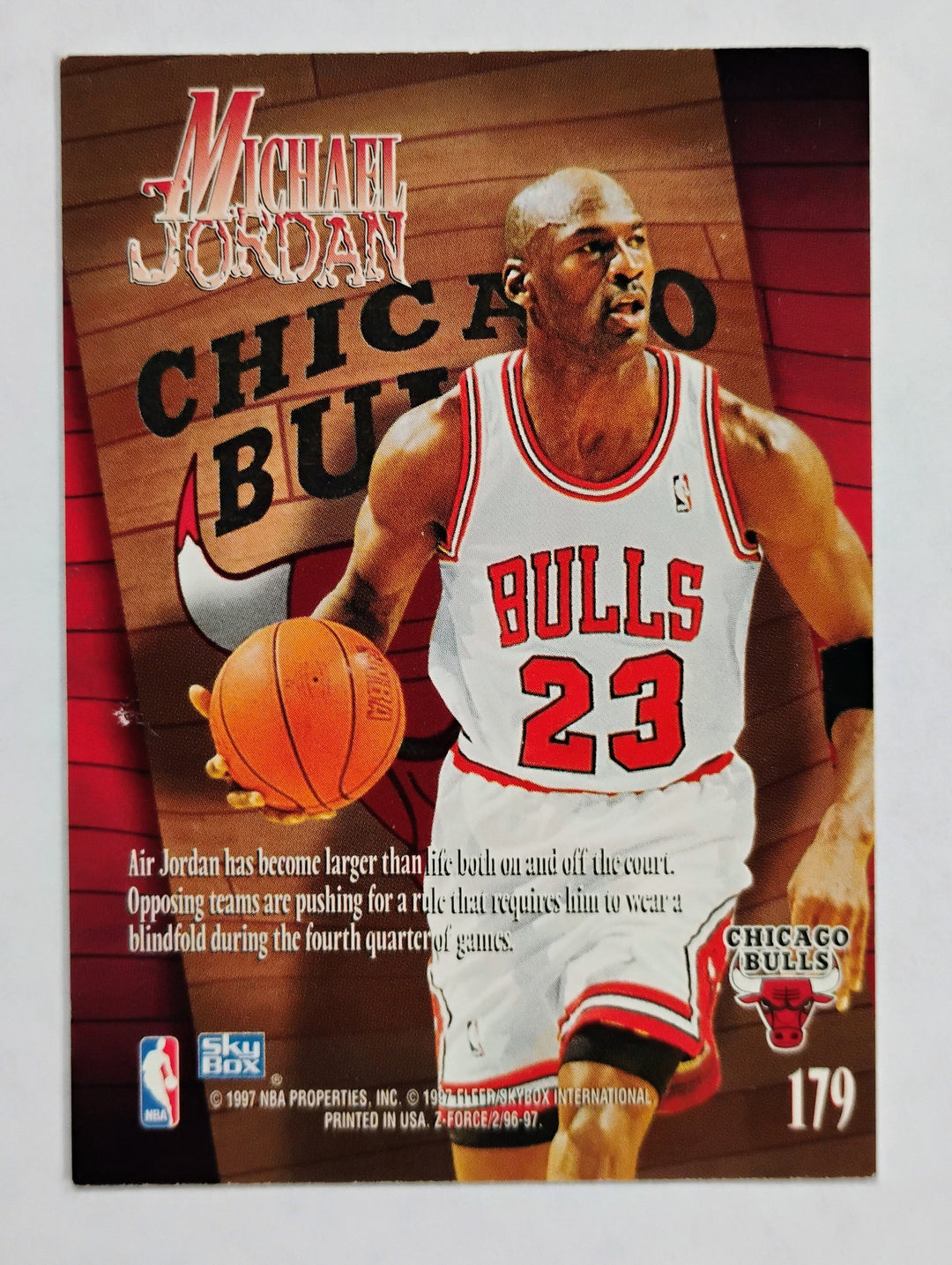 1996-97 Skybox Z Force Basketball Michael Jordan #179 Zuperman