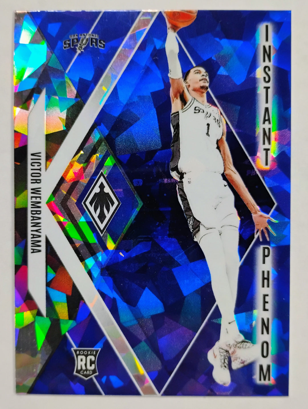 2023-24 Panini Phoenix Basketball Victor Wembanyama RC #13 Blue Ice Instant Phenom