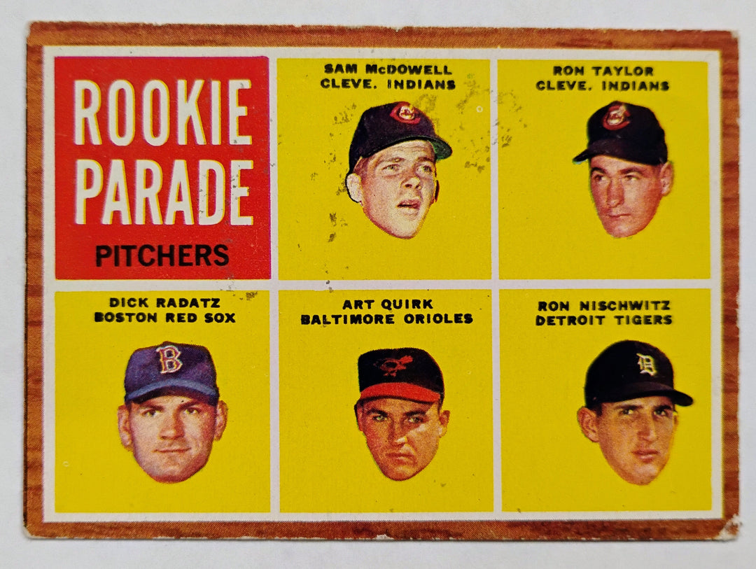1962 Topps Baseball Rookie Parade Pitchers #591 Mcdowell/Taylor/Radatz/Quirk/Nischwitz
