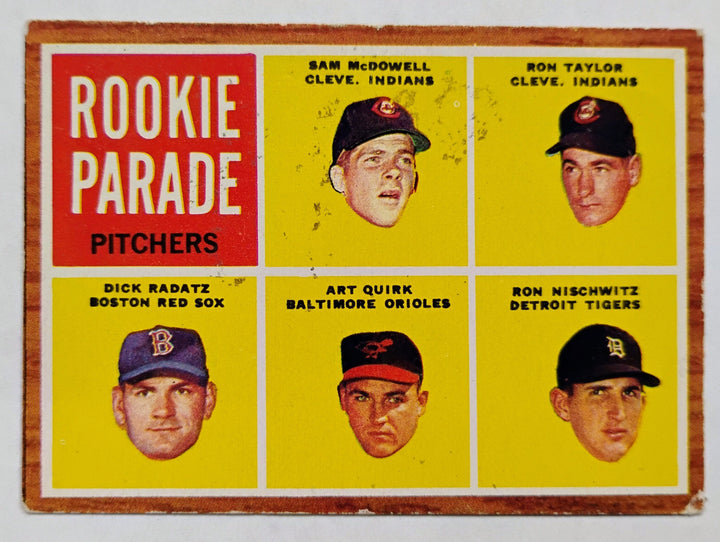 1962 Topps Baseball Rookie Parade Pitchers #591 Mcdowell/Taylor/Radatz/Quirk/Nischwitz