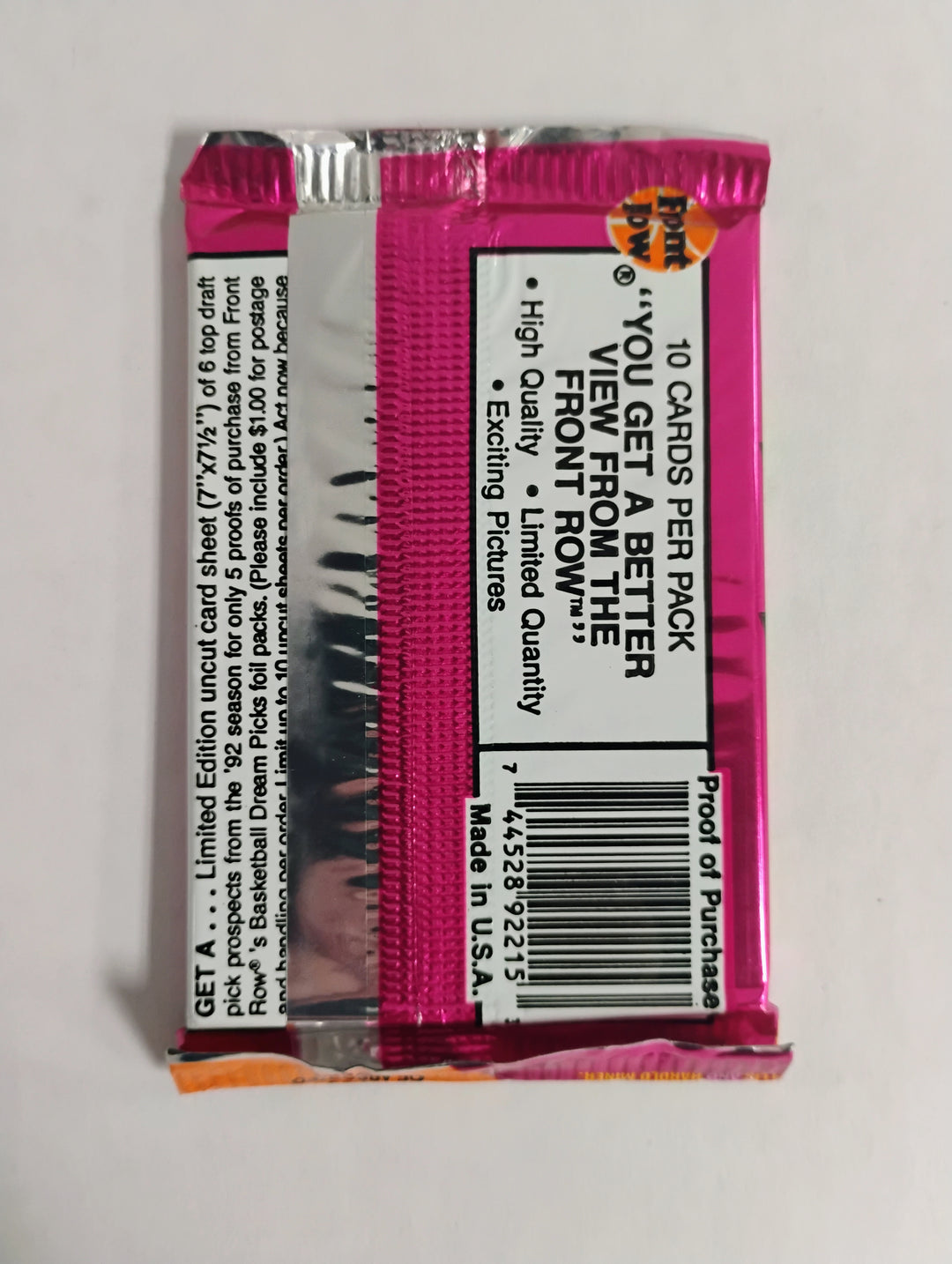 1991 Front Row Dream Picks Basketball Sealed Pack