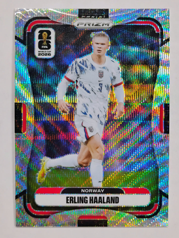 2026 Panini Prizm FIFA World Cup Soccer Erling Haaland #333 Silver Wave Prizm