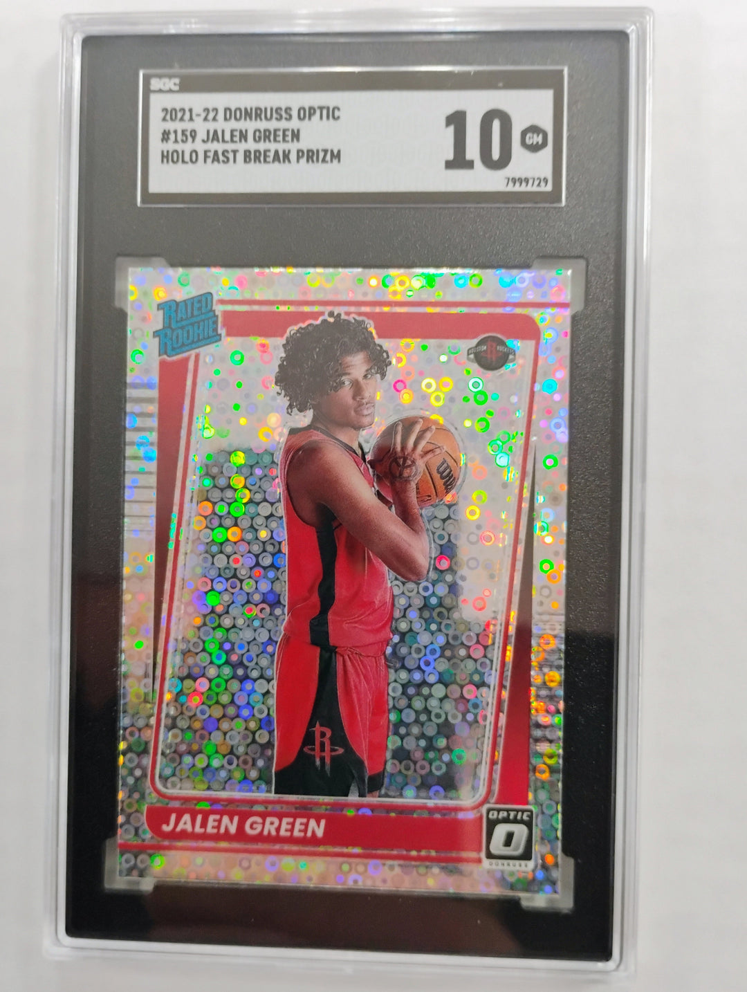 2021-22 Panini Donruss Optic Jalen Green #159 Holo Fast Break Prizm SGC 10