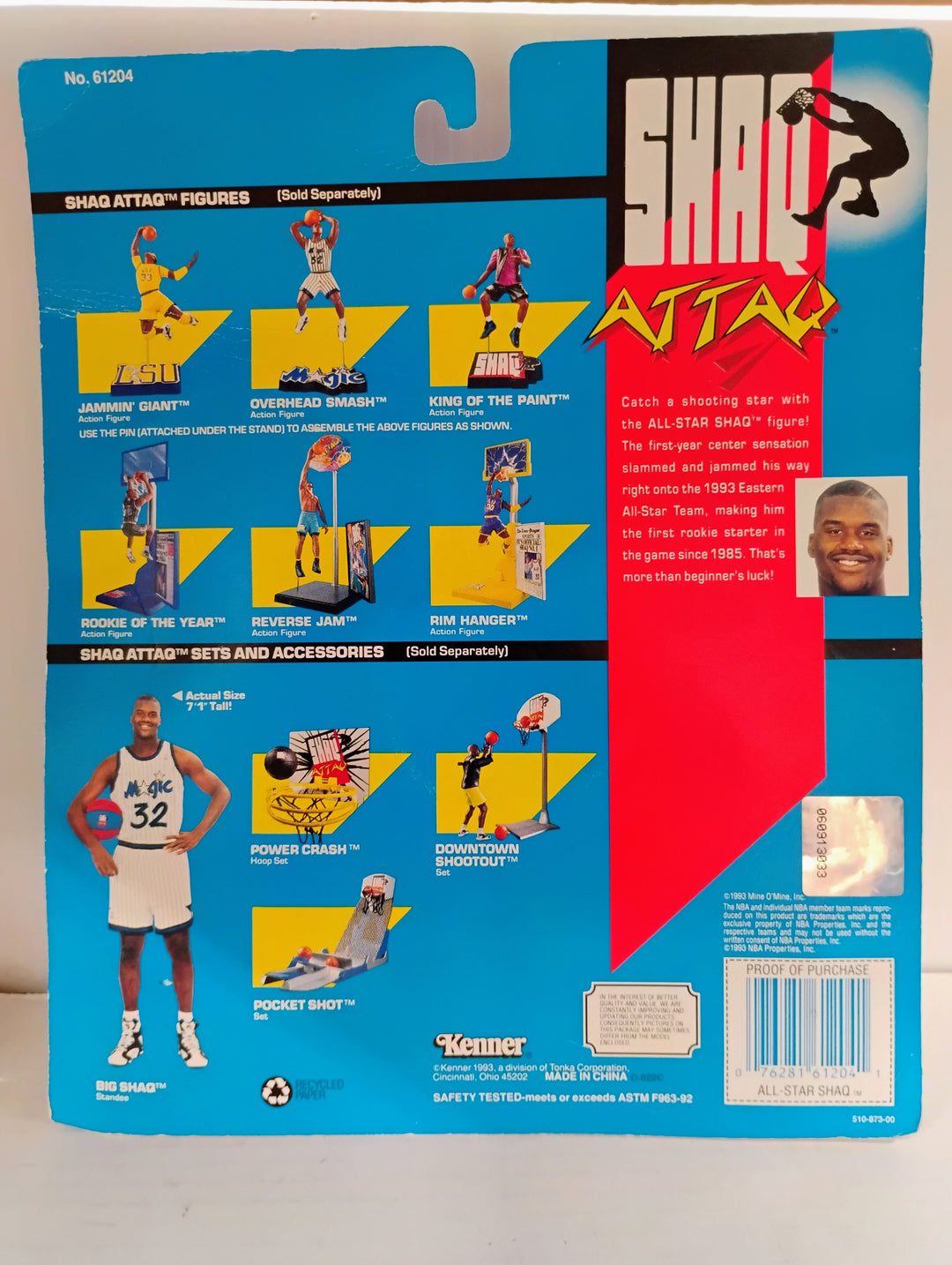 1993 Kenner Shaq Attaq All Star Shaq Sealed