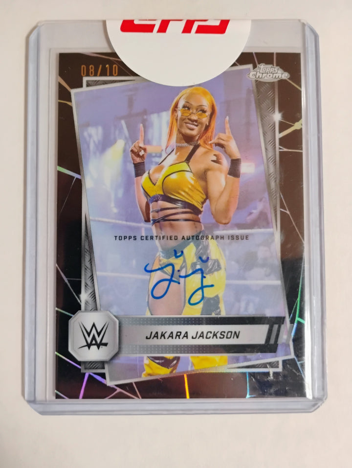 2025 Topps Chrome WWE Wrestling Jakara Jackson Black Refractor #'d 10