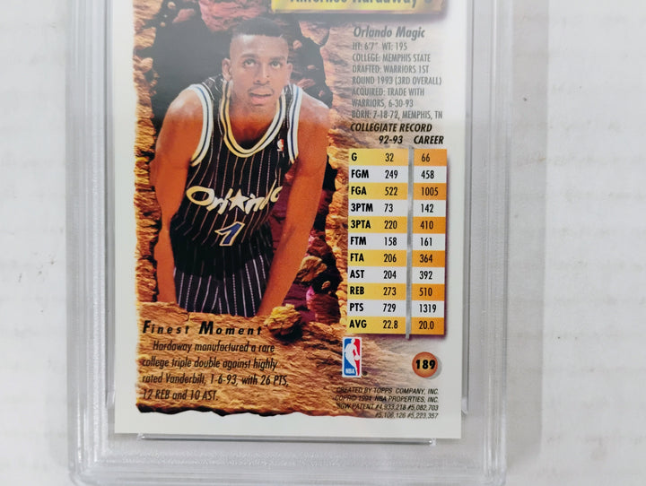 1993 Topps Finest Anfernee Hardaway #189 Refractor PSA 8 NM-MT
