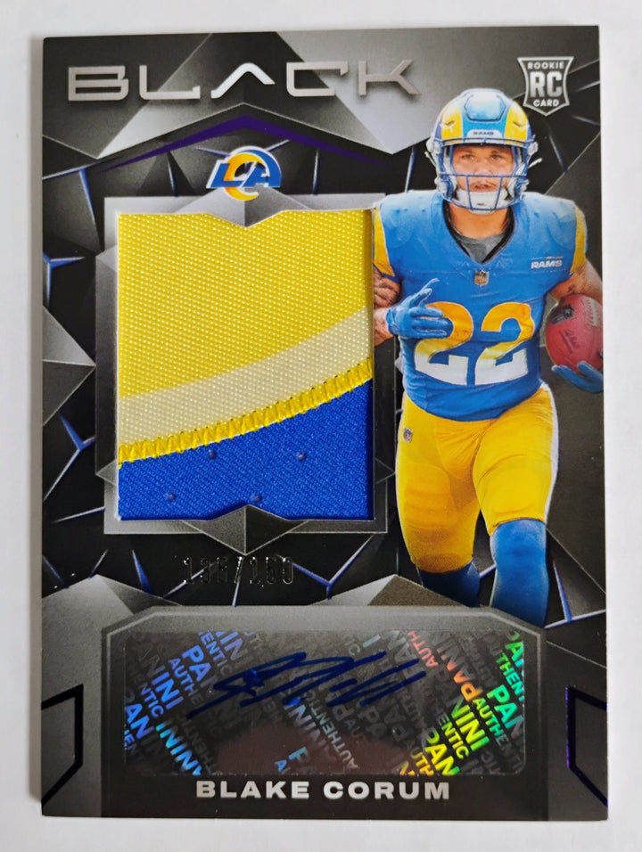 2024 Panini Black Football Blake Corum RC Auto/Patch #'D 135/150 NM-Mint