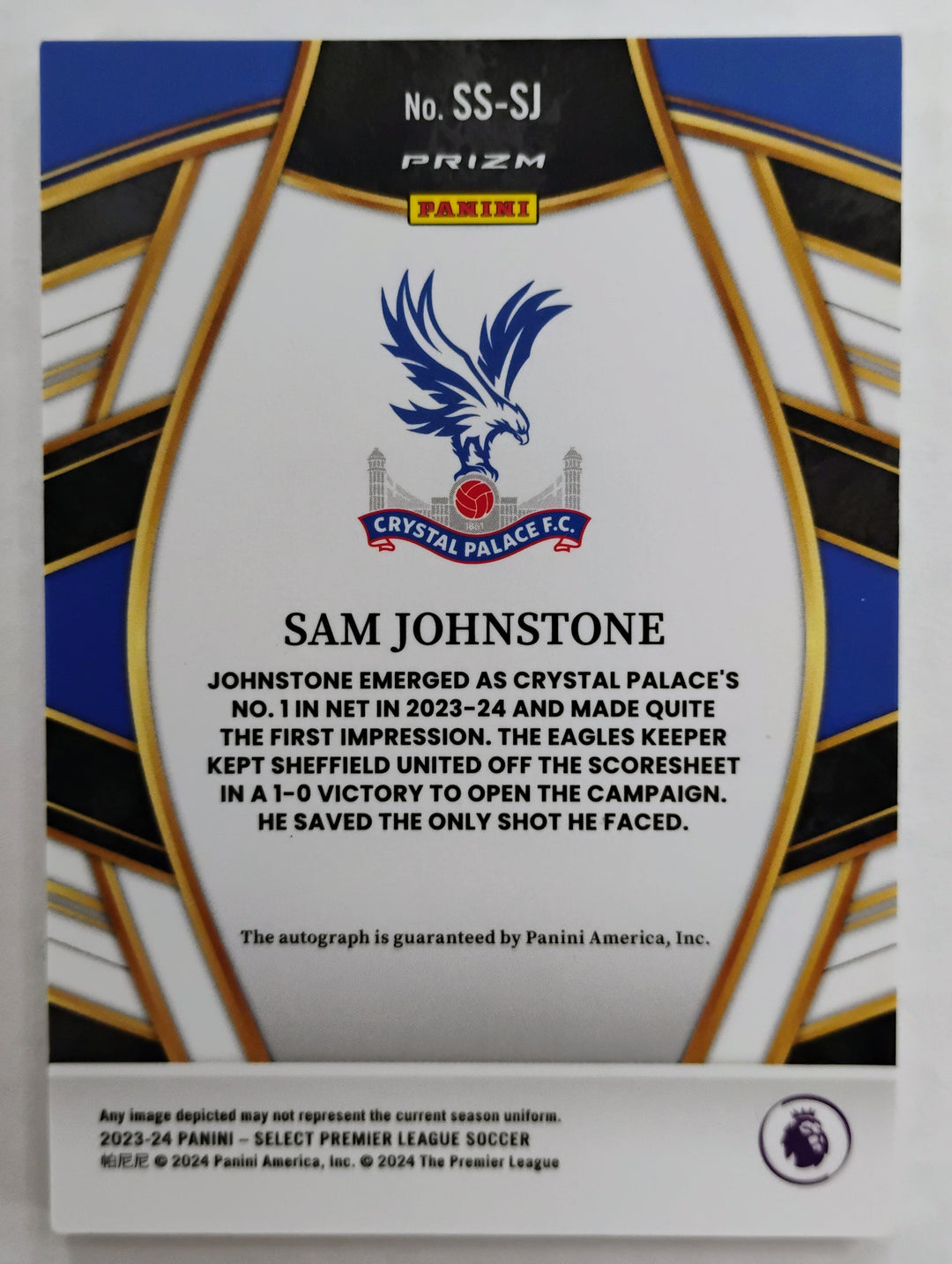 2023-24 Panini Select Premier League Soccer Sam Johnstone #SS-SJ Prizm