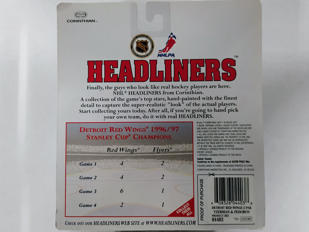 1997 Headliners Detroit Red Wings Stanley Cup Champions Yzerman/Ferorov Sealed