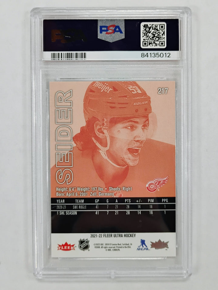 2021 Fleer Ultra Moritz Seider #217 Silver Foil PSA 9 Mint