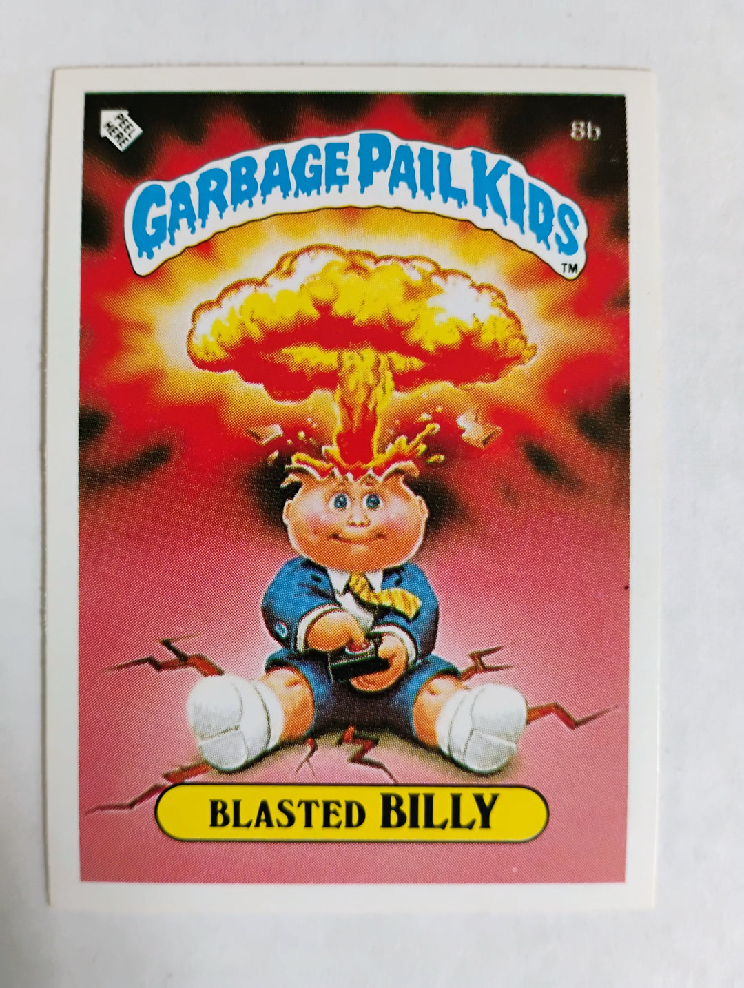1985 Topps Garbage Pail Kids UK MINI Blasted Billy 8b Cheaters License back Unmarked