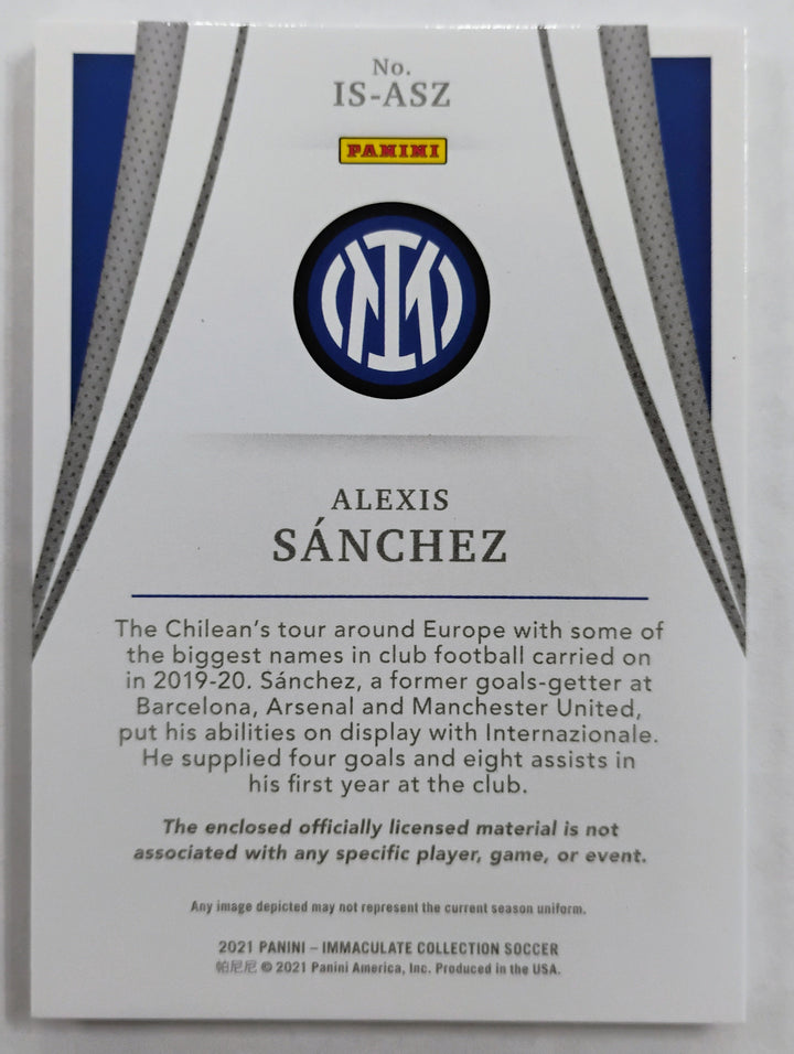 2021 Panini Immaculate Collection Soccer Alexis Sanchez #IS-ASZ