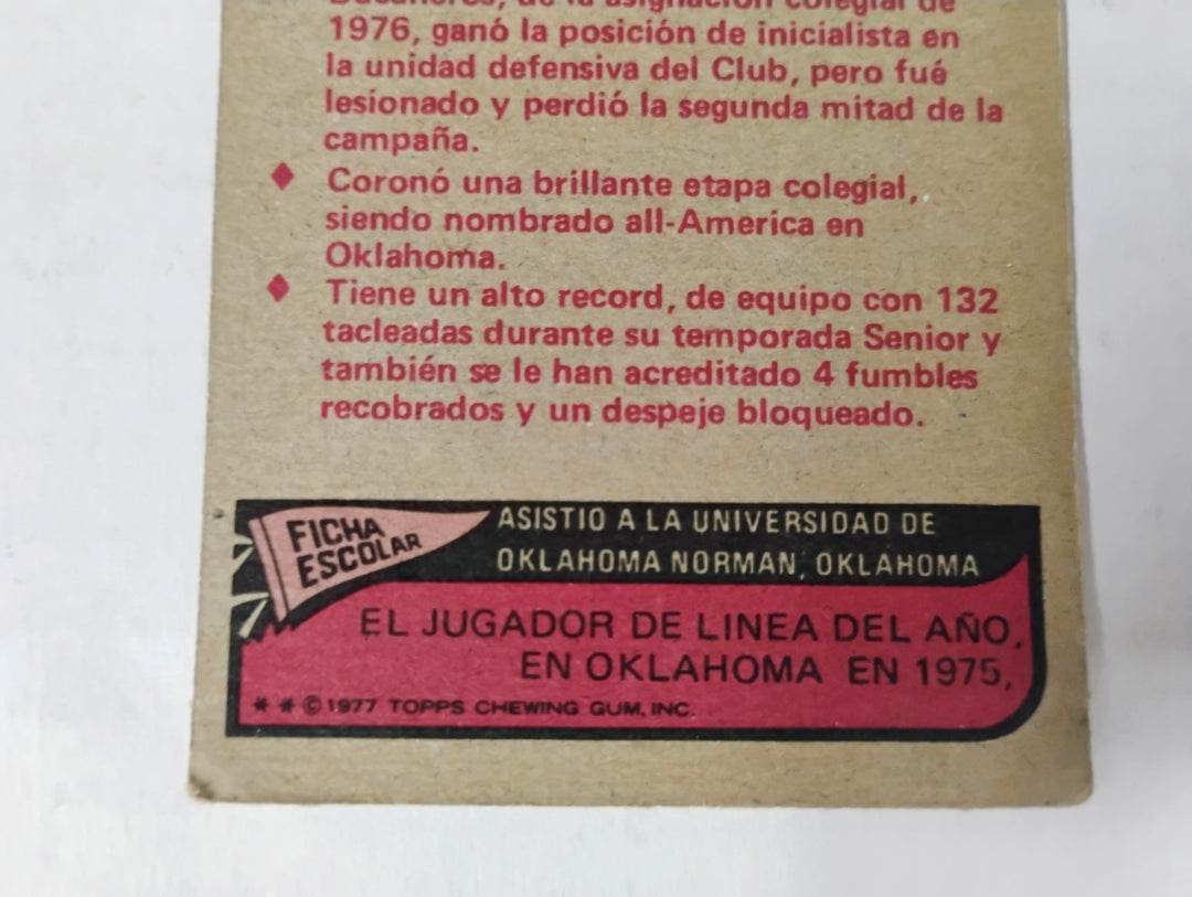 1977 Topps Mexican Football Leroy Selmon #29 RC