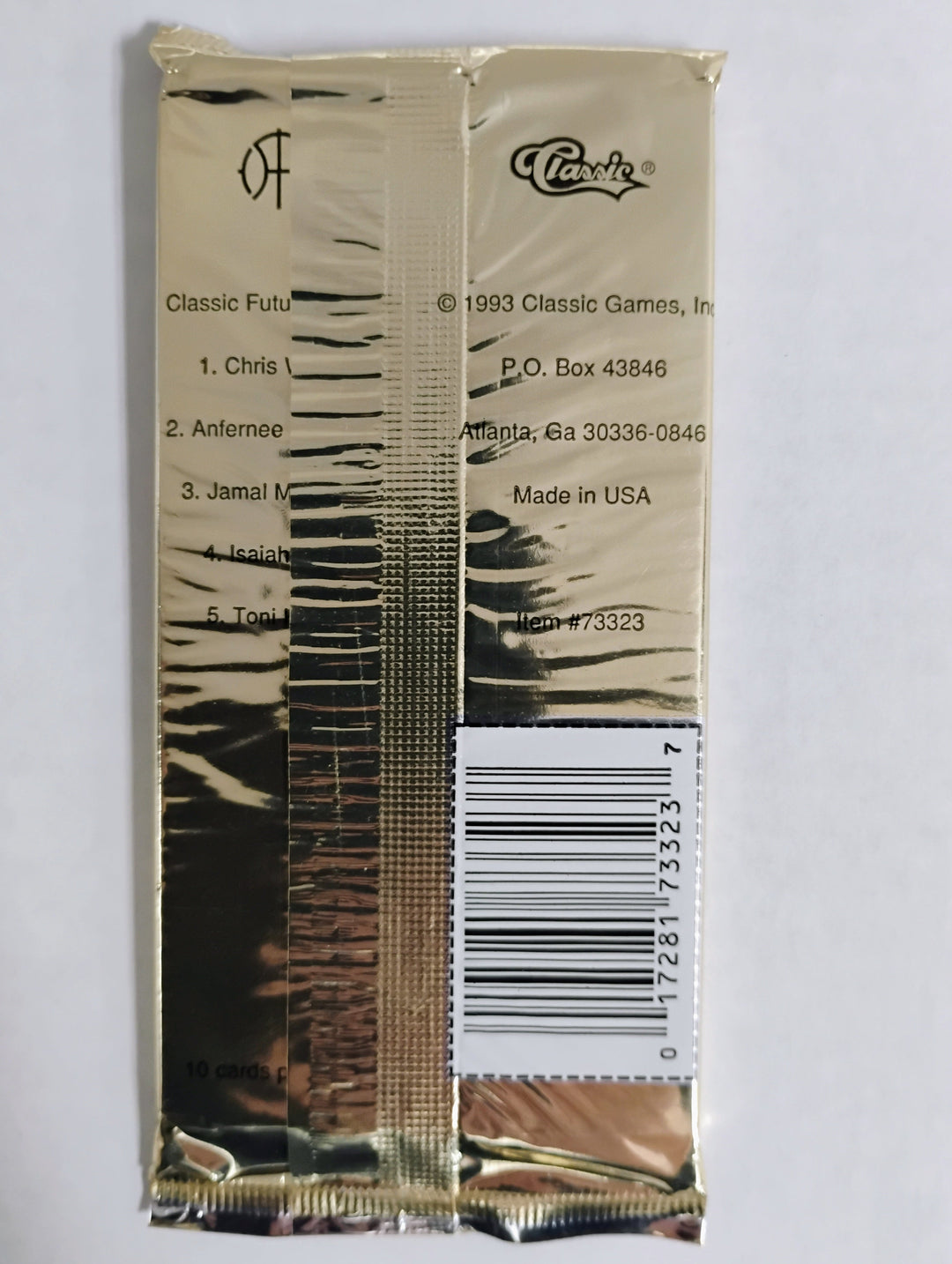 1993 Classic Futures Basketball Sealed Pack