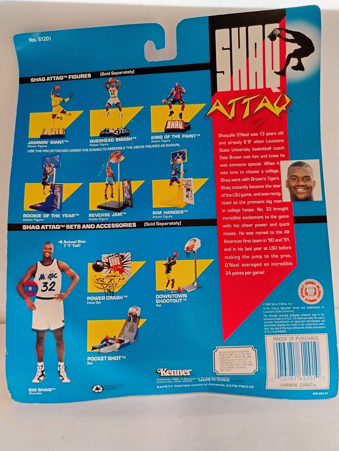 1993 Kenner Shaq Attaq Jammin' Giant LSU