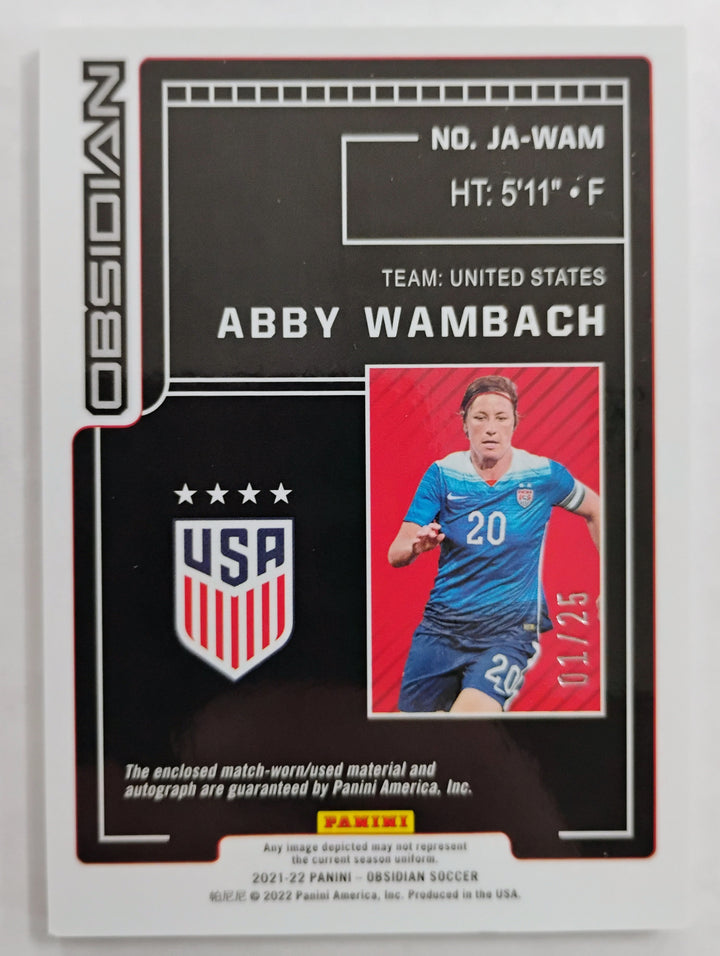 2021-22 Panini Obsidian Soccer Abby Wambach #JA-WAM 01/25